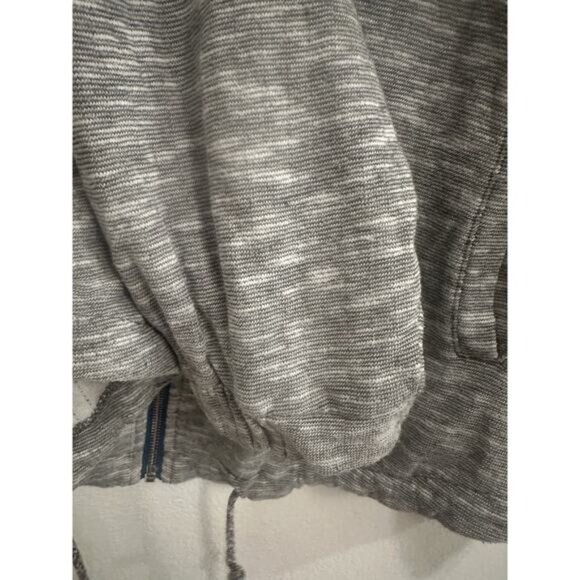 FREE PEOPLE ANTHROPOLOGIE HEATHERED GRAY ZIP UP SWEATSHIRT‎ DRAWSTRING HOOD SZ S - Picture 3 of 5